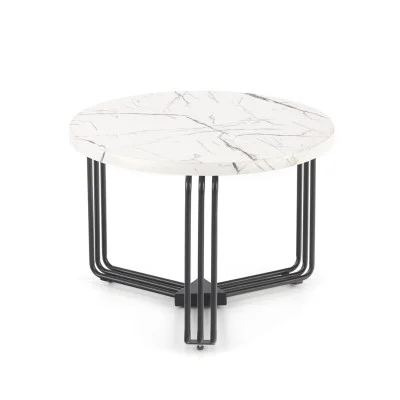 ANTICA M COFFEE TABLE, TOP - WHITE MARBLE, FRAME - BLACK